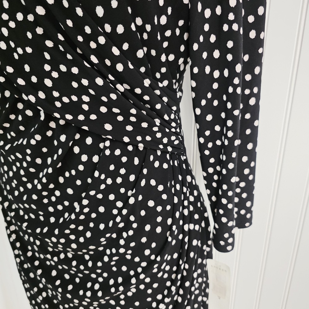 Ralph Lauren NWT Black & White Polka Dot Wrap Dress | Midi | Flattering Size 16 - Picture 4 of 9